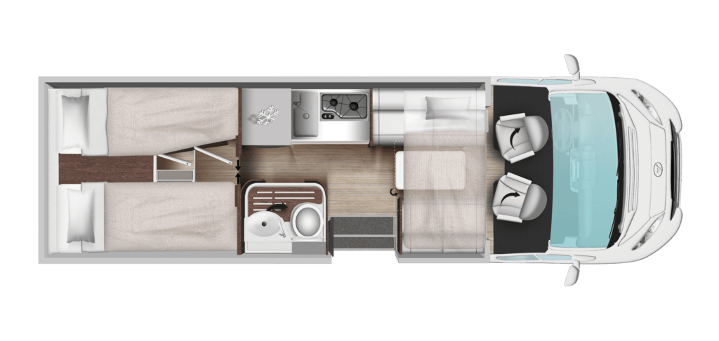 Planimetria interna camper Arca America Compact